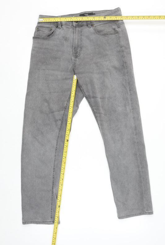 Mens UK Size M NEXT Regular Fit Straight Grey Jeans