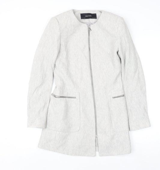 Womens UK Size S Zara Basic Grey Basic Jacket