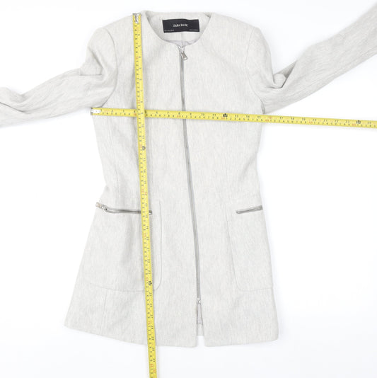 Womens UK Size S Zara Basic Grey Basic Jacket
