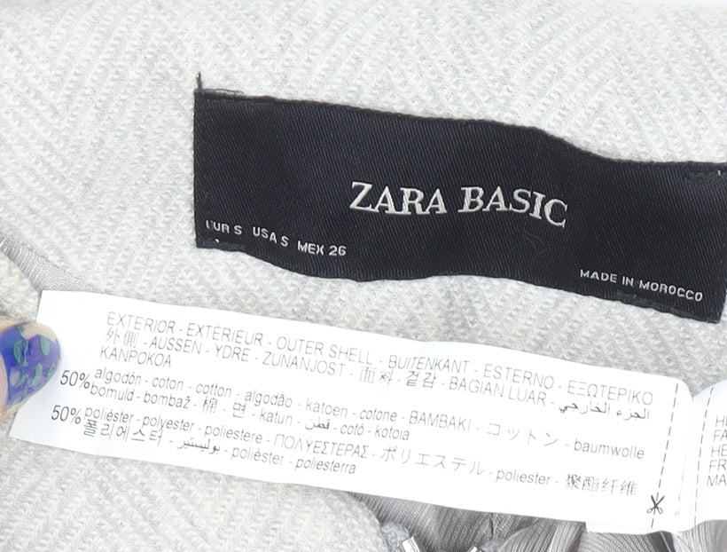 Womens UK Size S Zara Basic Grey Basic Jacket