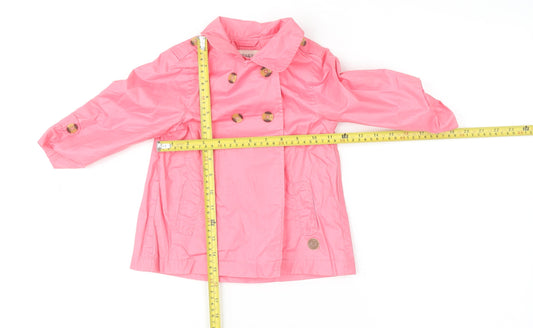 ZY Baby Pink Girls Double Breasted Trench Coat 12-18 Months Polyester Cotton