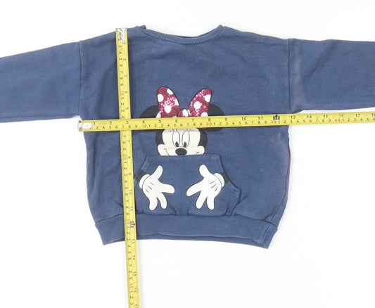 Girls UK Size 18-24 Months Disney Blue Pullover Jumper