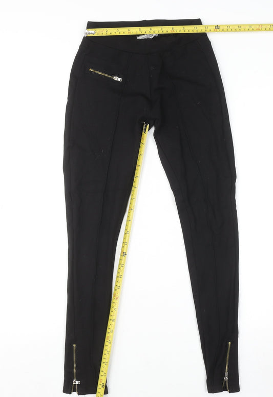 Womens UK Size S Pull & Bear Slim Fit Jegging Black Trousers