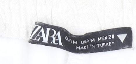 Brand and care label for Zara Women Ivory Jersey Relaxed Fit Sweatpants, size M