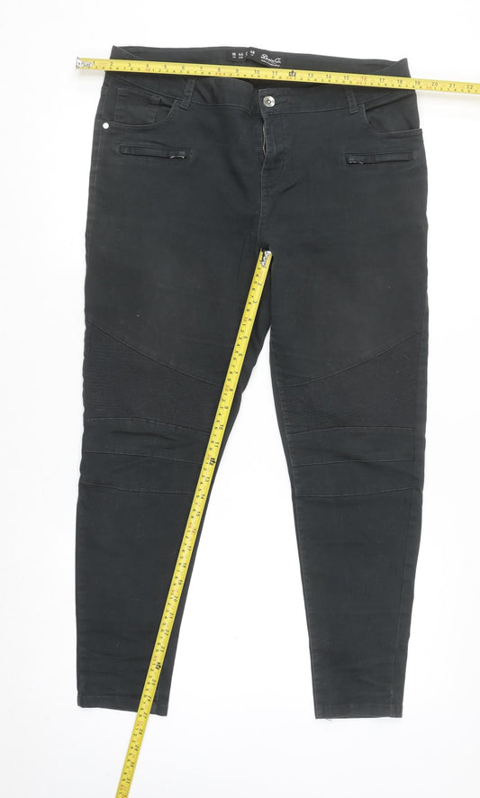 Womens UK Size 16 Denim Co Slim Fit Skinny Black Jeans