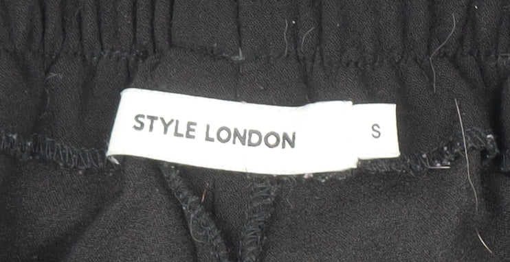 Womens UK Size S Style London Regular Fit Jogger Black Trousers