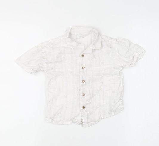 Boys UK Size 2-3 Years NEXT White Basic Button-Up