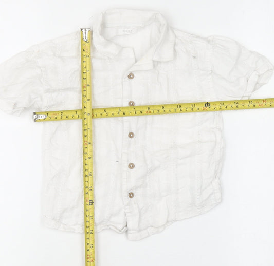Boys UK Size 2-3 Years NEXT White Basic Button-Up