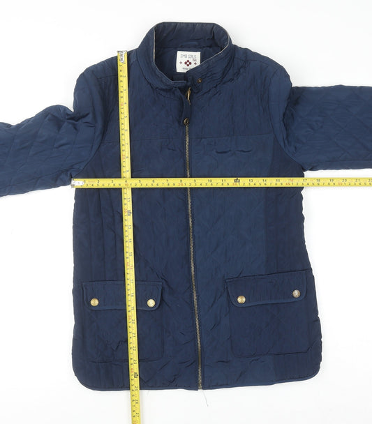 DMB Girls Blue Quilted Zip-Up Winter Jacket – Size 15-16 Years