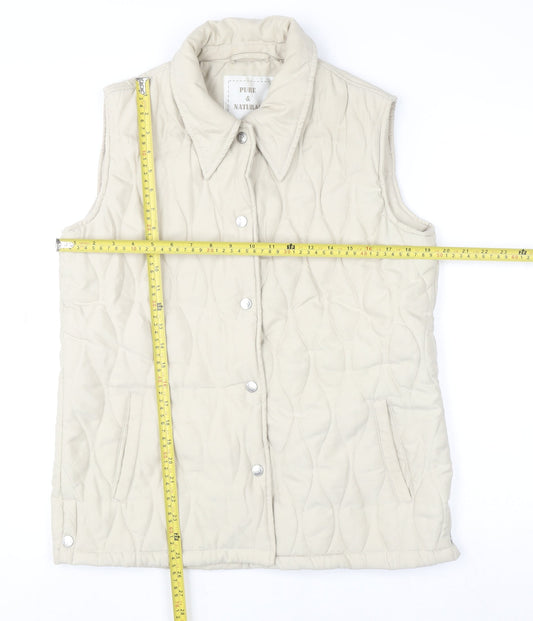Womens UK Size S Pure & Natural Beige Quilted Coat