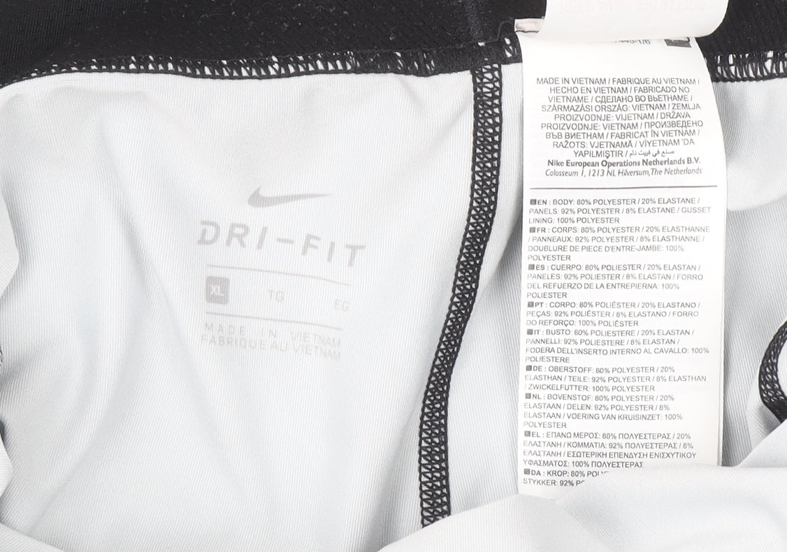 Nike Pro Women's Black Geometric Compression Leggings XL Dri-FIT