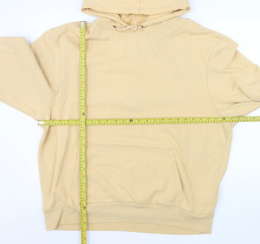 Mens UK Size XL River Island Beige Pullover Hoodie