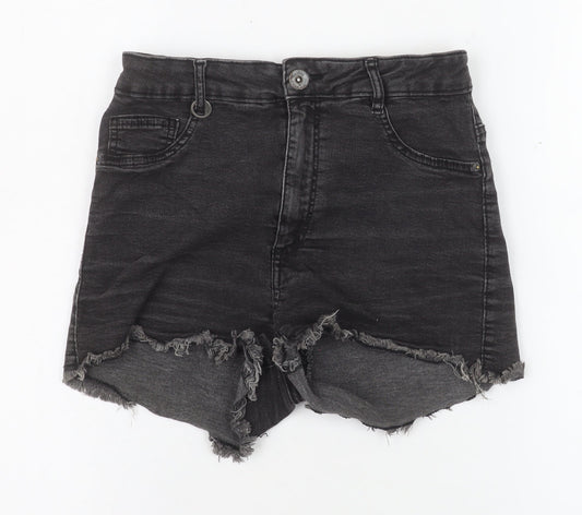 Womens UK Size 8 Bershka Slim Fit Cut-Off Shorts