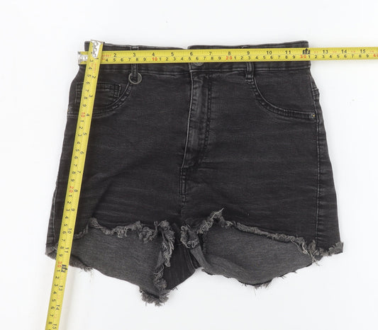 Womens UK Size 8 Bershka Slim Fit Cut-Off Shorts