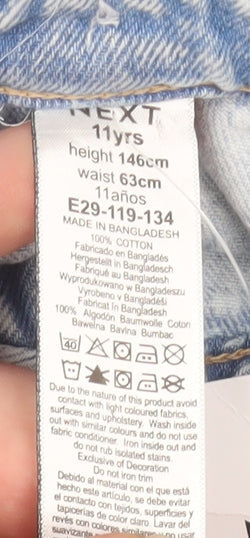 Next Girls Blue Embroidered Butterfly Straight Jeans 11 Years