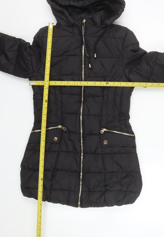 Womens UK Size 8 ELLE Black Puffer Jacket