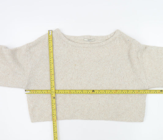 Kimchi Blue Women Beige Cropped Pullover Sweater Size M