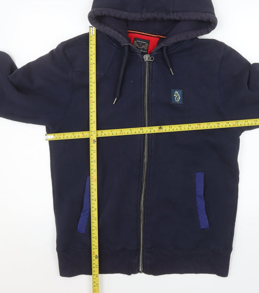 Luke Men's Blue Medium Hooded Full Zip Jacket