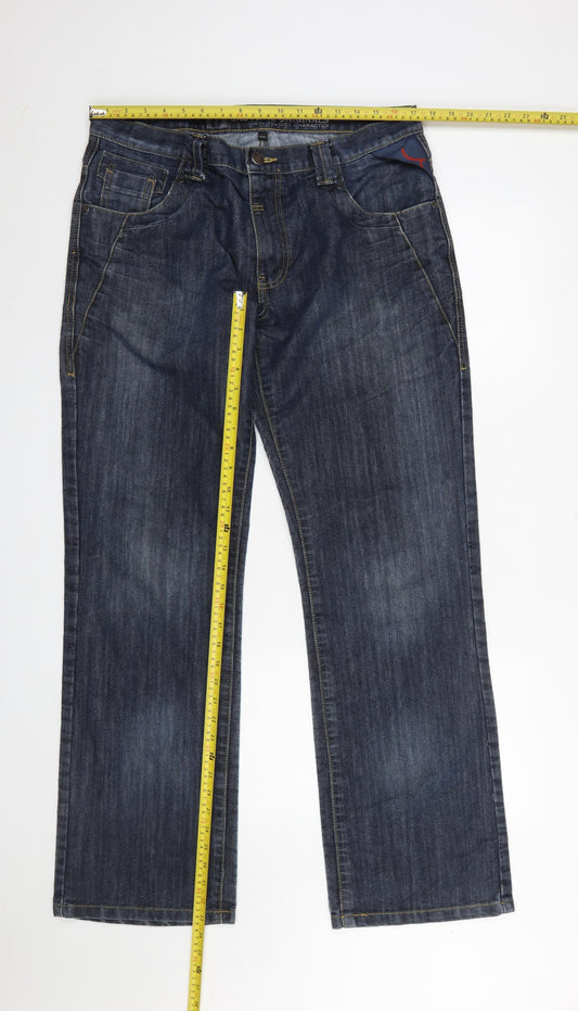Mens UK Size L Gasoline Originals Regular Fit Straight Blue Jeans
