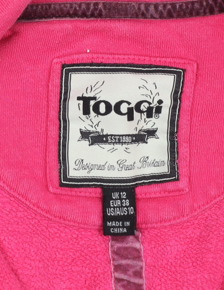 Womens UK Size 12 Toggi Pink Full Zip Sweatshirt