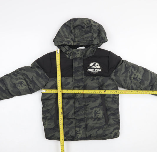 Primark Boys Jurassic World Camouflage Hooded Puffer Jacket 3-4 Years