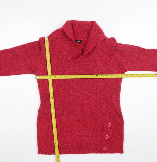 Womens UK Size M M&Co Red Pullover Jumper