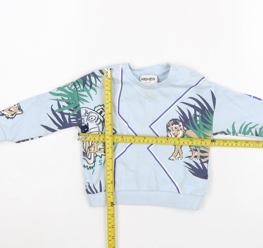 Kenzo Kids Girls Blue Jungle Animal Print Sweatshirt 2 Years