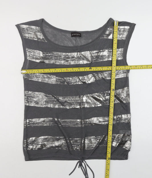 Womens UK Size 14 Principles Grey Basic Tank