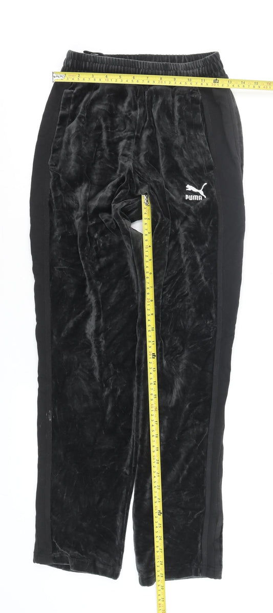 Mens UK Size XS PUMA Regular Fit Track Pants Black Trousers