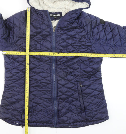 Womens UK Size XL Steve Madden Blue Puffer Jacket