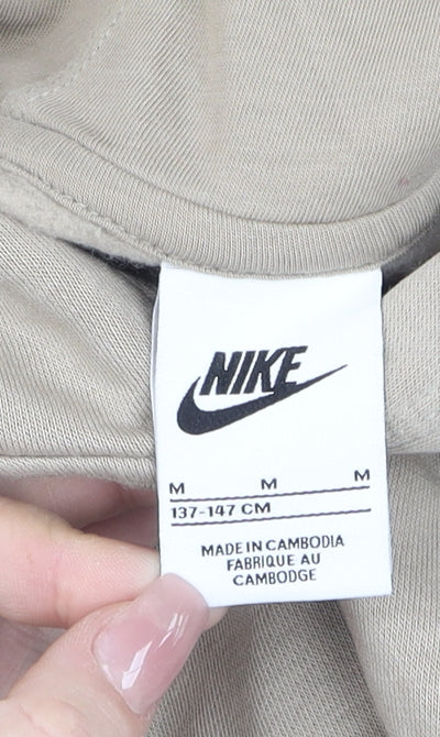 Teens UK Size M Nike Beige Pullover Hoodie