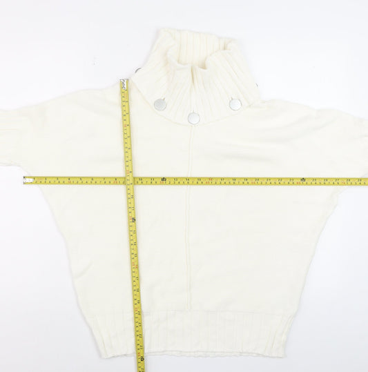 Womens UK Size 10 Marble Ivory Pullover Jumper