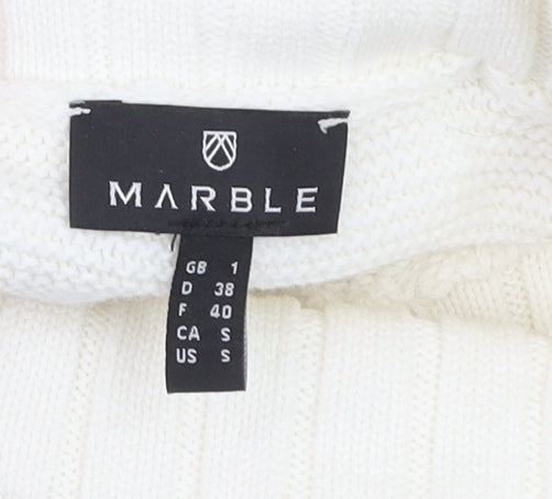 Womens UK Size 10 Marble Ivory Pullover Jumper