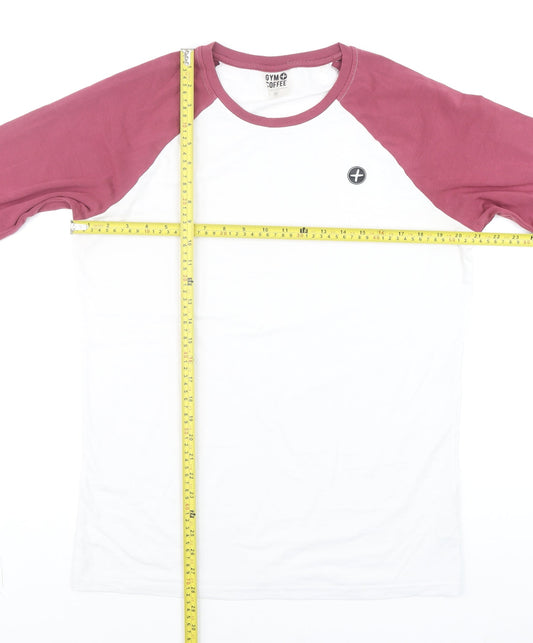 Mens UK Size M Gym+Coffee White T-Shirt