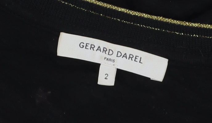 Womens UK Size M Gerard Darel Black Basic T-Shirt