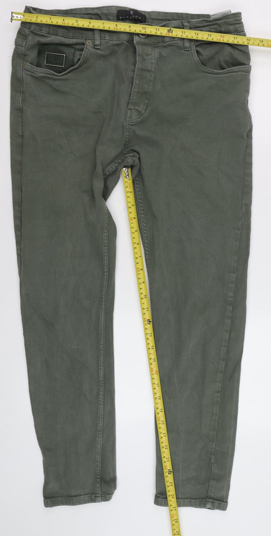 Mens UK Size 36 Taydigno Slim Fit Skinny Green Jeans