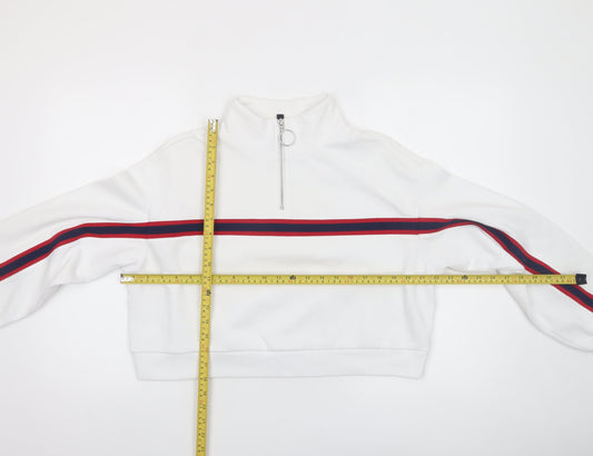Womens UK Size M H&M Divided White Pullover Sweatshirt