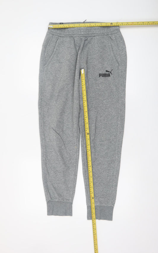 Mens UK Size S PUMA Regular Fit Jogger Grey Trousers