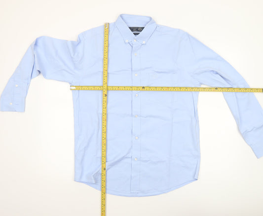 Mens UK Collar Size M Paul Costelloe Living Smart Blue Dress Shirt