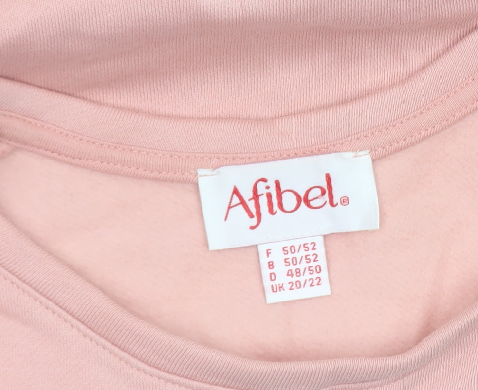 Womens UK Size 20/22 Afibel Pink Pullover Sweatshirt