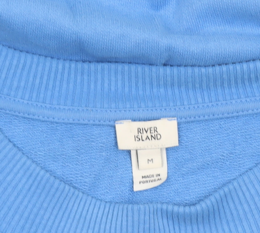 Womens UK Size M River Island Blue Pullover Sweatshirt