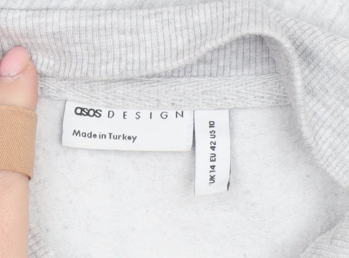 Womens UK Size 14 ASOS Design Grey Pullover Sweatshirt