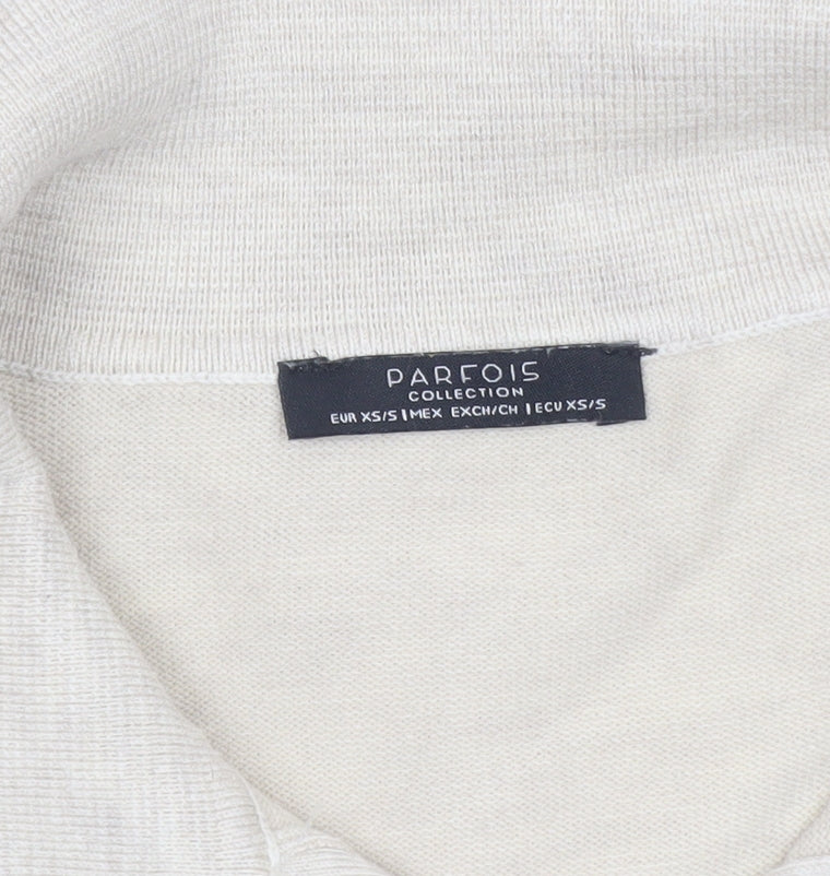 Womens UK Size XS/S Parfois Beige Henley Jumper