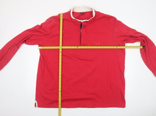 Cotton Traders Men's Red 3XL Long Sleeve Collared Casual Shirt