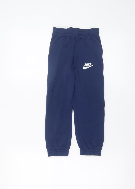 Boys UK Size 4-5 Years Nike Regular Fit Jogger Blue Trousers