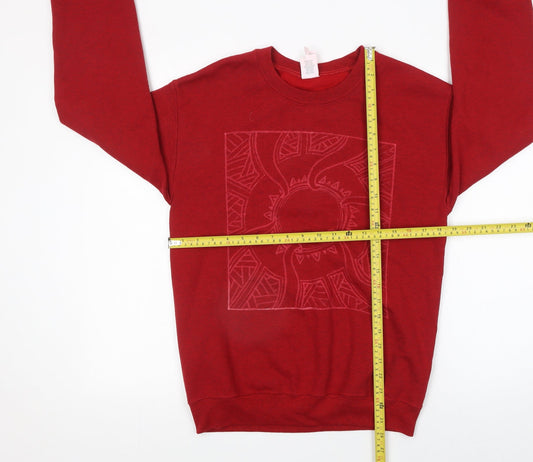 Womens UK Size S Gildan Red Pullover Sweatshirt