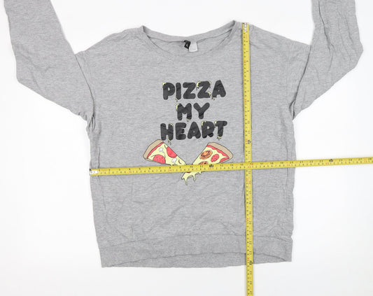 Womens UK Size L H&M Grey Pullover Sweatshirt
