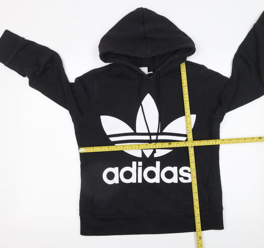 Womens UK Size 8 adidas Black Pullover Hoodie