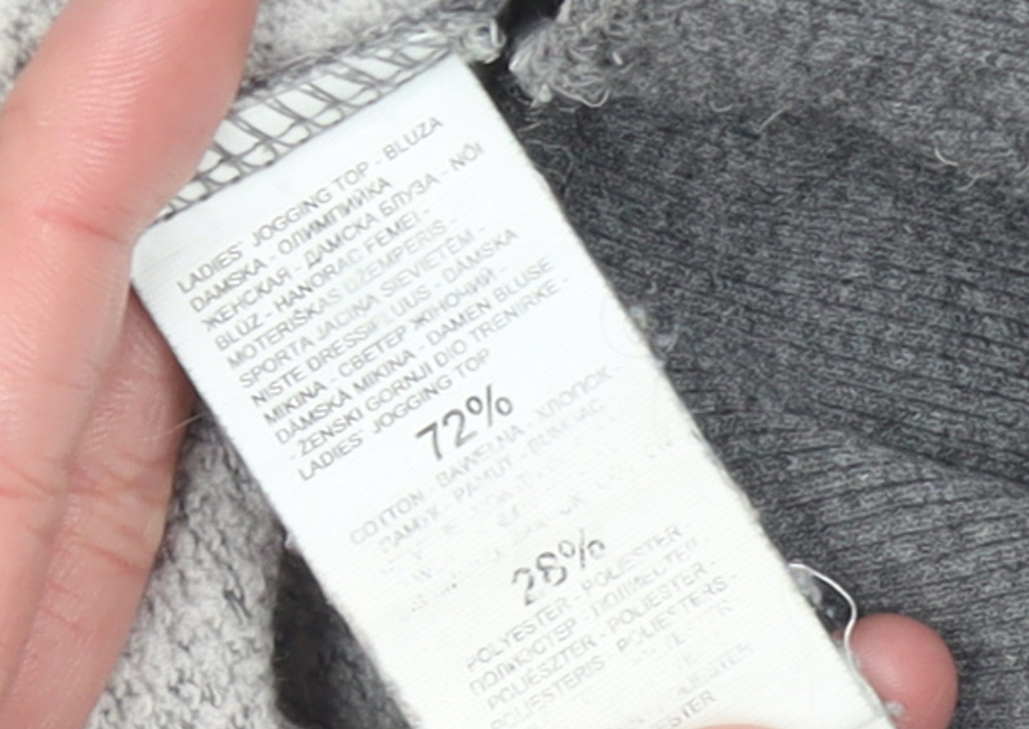 Womens UK Size S Cluivin Grey Full Zip Hoodie