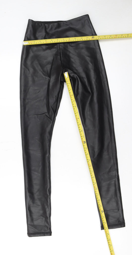 Womens UK Size XS Hollister Slim Fit Leggings Black Trousers